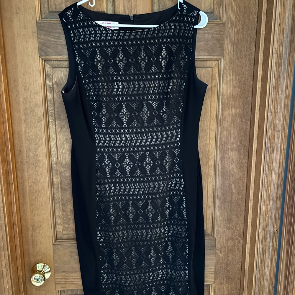 White House Black Market Black Sheath Dress Sleeveless Crew Neck